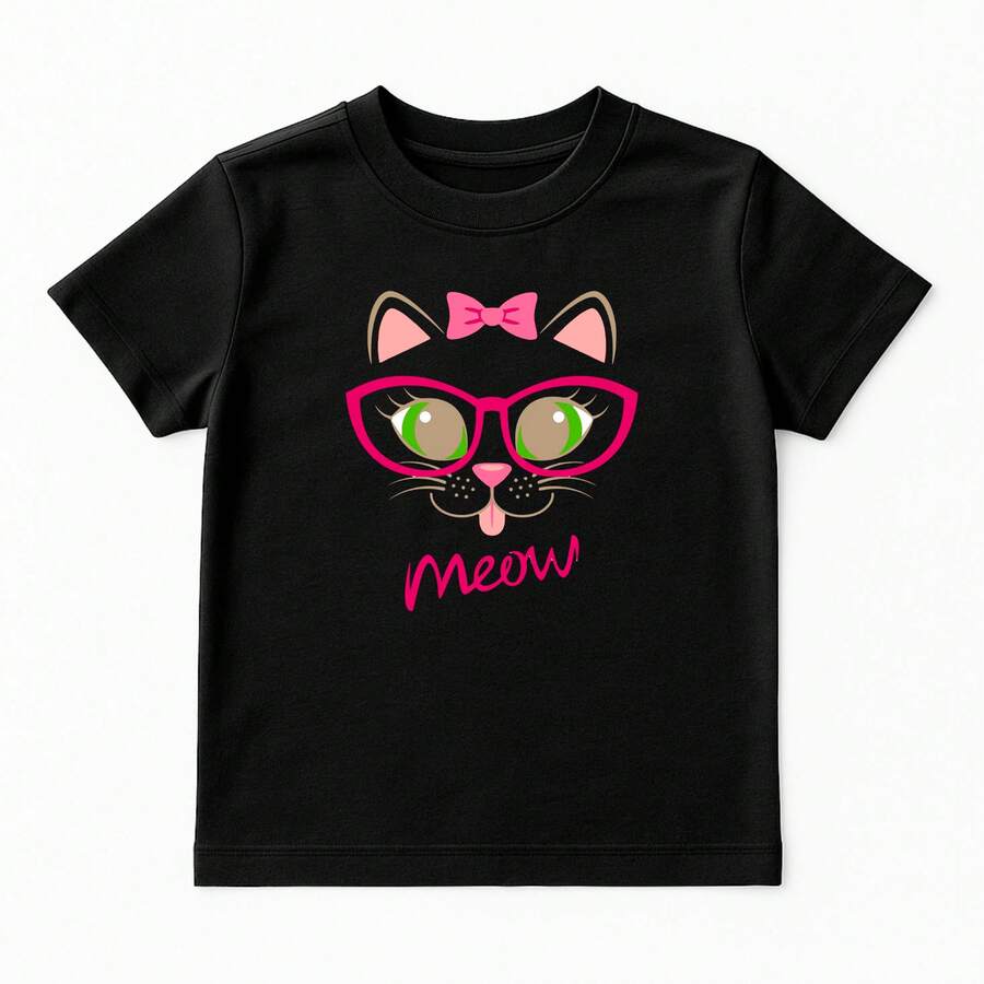 Camiseta T Shirt Unissex Basica Casual Camisa Algodão Estampada Gatinha Meaw Cat