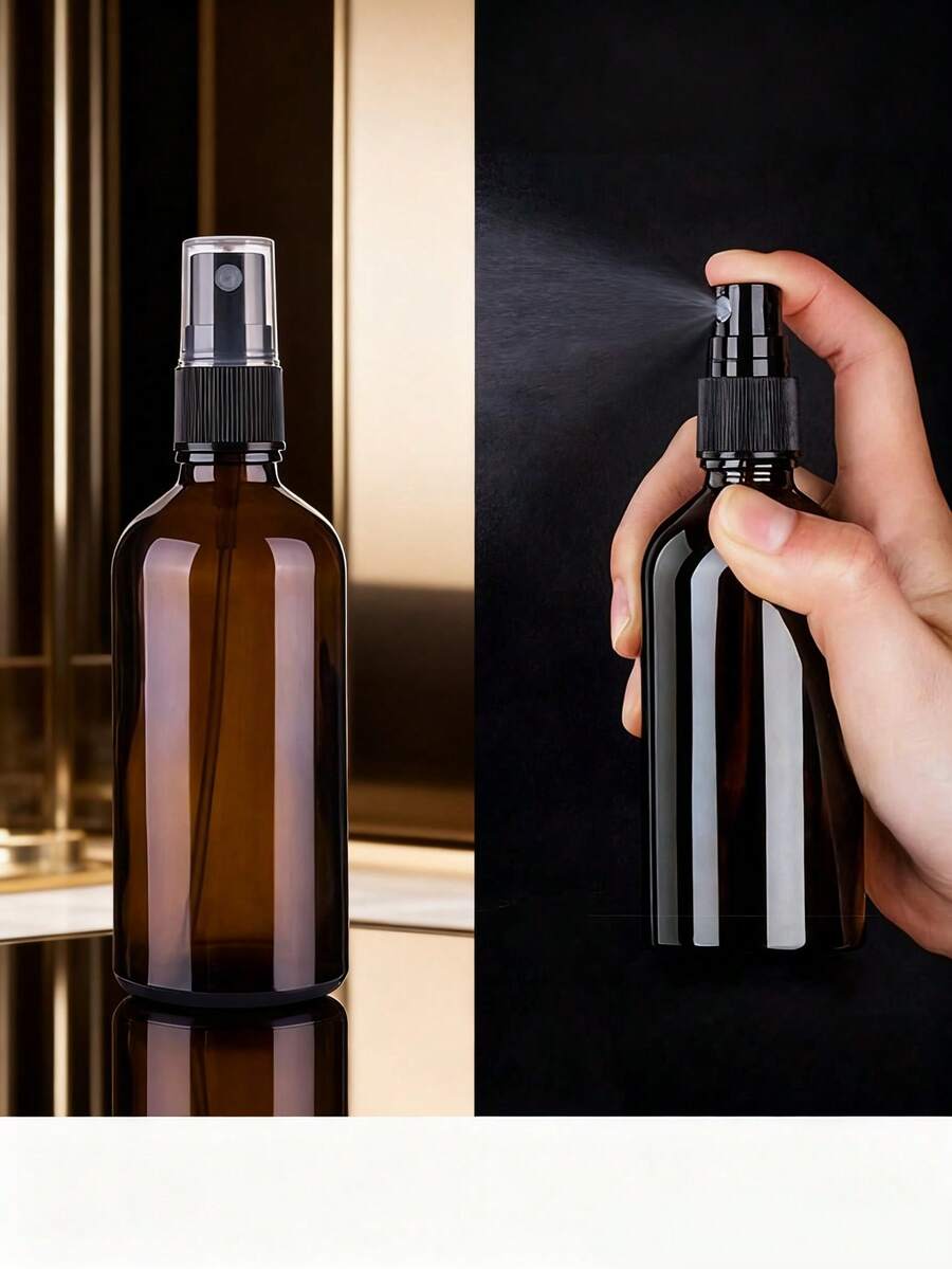 Amber Red Essential Oil Spray Bottle, 100ML Small Spray Bottle, Convenient For Travel, Leak-Proof - Suitable For Toner, Face And Hair Spray