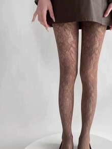 1 quần tất ren Pháp 4 màu, tất lưới màu đen, trắng, đỏ rượu, gợi cảm và quyến rũ cho đầu xuân - Nhiều màu - Xem 2