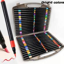 80pcs Acrylic Marker Pen, Small Black Box, Soft Tip, Non-Permeable Paper, Stackable Color Pen, Art Special Pen, Waterproof Quick-Drying Set Pen