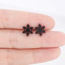 1 Paar modische Ohrstecker, Edelstahl, Schneeflocken Ohrringe, geeignet für Partys und den täglichen Gebrauch, Weihnachtsgeschenke