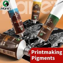 Marie's Marie's Block Printing Ink, 6 Colors In Available, Oil-Based Printmaking Ink Art Tools For Linoleum Block, Perfect For Professional, Permanent Prints (50 Ml)