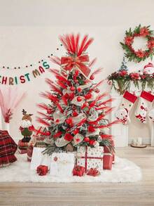 10/20/50pcs Red Faux Pampas Grass Artificial Reeds Large Tall Fluffy Artificial Fake Flower Bulrush Reed Grass Artificial Plants Boho Decor For Wedding Party Decoration, Home Living Room Bedroom Decor, Vase Arrangement, DIY Photoshoot Props Home Decor Christmas Decorations Christmas