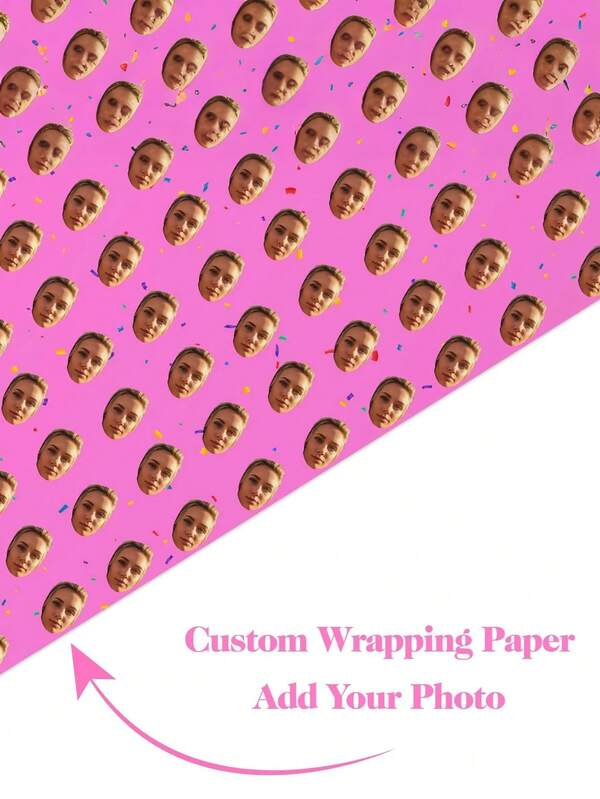 1pc Custom Wrapping Paper, Custom Gift Wrap, Personalized Wrapping Paper, Personalized Gift Wrap, Customized Paper With Face And Text, Christmas Wrapping Paper, Funny Christmas Customised Gift, Party Paper, Holiday, Wrap Paper, Packing Paper, Christmas Gift, Santa Claus, Santa Hat, 42*60cm, Gift For Him/Her