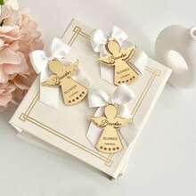 Baptism Angel Acrylic Mirror Custom Tag, Personalized Gift Tags, Baby Shower Name Tag, Baptism Name Tag, Name Tags For Favors,Engagement Favor Tags,Bridal Shower Favor Tags,Baby Shower Gift Tags,Welcoming Baby Party Decoration Tags,First Communion Favor Tags - Multicolor - View 4