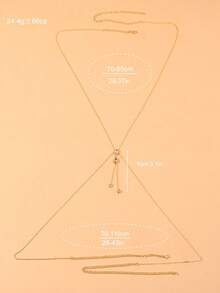 1pc Sexy Gold Plated Teardrop Pendant Crossover Chest Chain Tassel Body Jewelry Necklace, Gift For Women