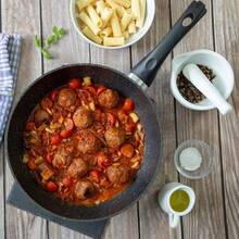 24cm Non-Stick Frying Pan | Ceramic PTFE Coated Induction Hob Compatible Frying Pan | Healthy Cooking, Easy Clean - Black - View 7