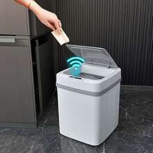 1 Stück Weiß Blau, 2 AA Batterien werden nicht mitgeliefert, Luxus Smart Automatik Heim Smart Switch Sensor Elektrischer Müllbehälter, Mülleimer mit Deckel abnehmbar für Haushalt, Wohnzimmer, Büro, Reinigungsbedarf. Kunststoff Mülleimer / Küchen Mülleimer / Büro Mülleimer / Bad Mülleimer. Weihnachts- & Halloween-Heimdekoration