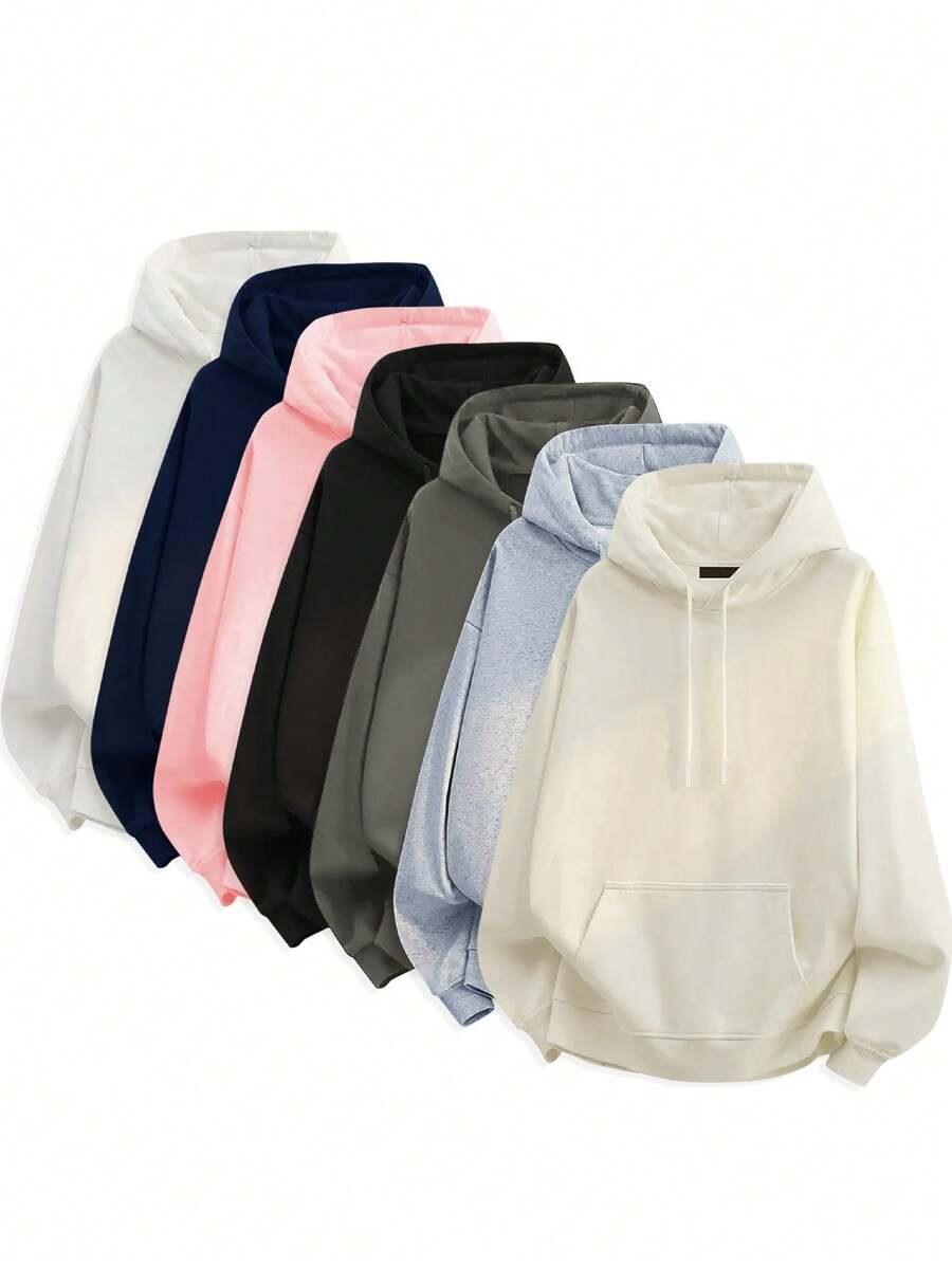 Blueplus Men's Basic Loose Fit Hoodie With Drawstring And Pocket, Skin-Friendly Fabric, Casual Relaxed Pullover For Fall Daily Commuting, Streetwear, Outdoor Sports, Or Leisure Wear - Màu Khaki - Xem 1