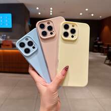 Funda de teléfono minimalista de color pastel sólido, 3 piezas, de silicona suave con cobertura completa y delgada, protectora, compatible con iPhone 16 Pro Max/15 Pro Max/14 Pro Max/13 Pro Max/12/12 Pro/XS Max/XR, resistente al agua, a los golpes, a las caídas y a los arañazos, regalo de primavera y Pascua - Multicolor - Ver 33