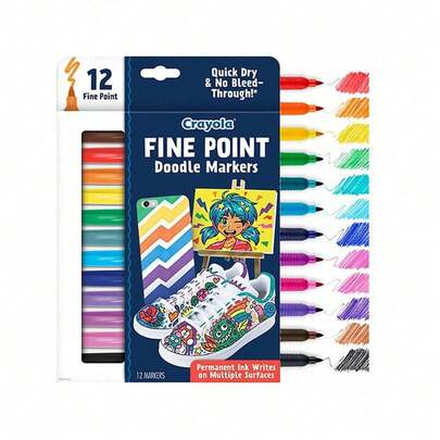 Crayola Acrylic Paint Graffiti Sticks (Pack Of 12), Acrylic Paint Marker Pen Set, Quick-Drying, Suitable For Multiple Surfaces, Not Easy To Get Messy, A Set For Learning To Draw Your Own Comic Paintings, A Creative Activity And Gift For Children Aged 8 And Above.
