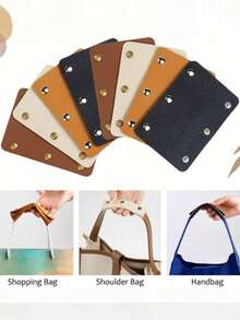 1pc PU Leather Handle Cover, Handbag Handle Protector, Luggage Strap, Travel Accessory (Random Color On Back) - Black - View 2