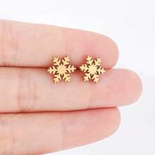 1 Paar modische Ohrstecker, Edelstahl, Schneeflocken Ohrringe, geeignet für Partys und den täglichen Gebrauch, Weihnachtsgeschenke