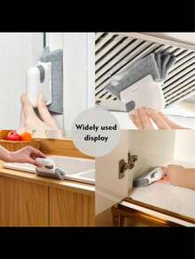 1pc Versatile Door & Window Track Cleaning Brush,Easy Grip Reusable,Groove Cleaner For Kitchens Bathrooms,Living Rooms, Ideal For Small Gaps & Frames,No Electricity Needed, Durable Plastic,Detachable Washable Head