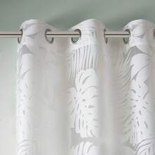 EstiloTendenciaMadison Park - Cortinas Transparentes Para Dormitorio, Modernas Y ContemporáNeas, De Lino Natural, 84 Pulgadas De Largo Para Sala De Estar, Cortina Transparente Moderna Con Ojales Cecily Botanical, 50 Pulgadas De Ancho X 84 Pulgadas De Largo, Paquete De 1 PanelCalidad PremiumVersióN Mejorada - Leilani Blanco Tropical - Ver 4