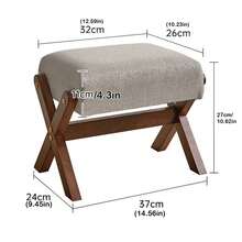 Pequeño taburete de cambio de zapato taburete acolchado de reposo de pie para la entrada sala de estar - Gris Claro - Ver 2