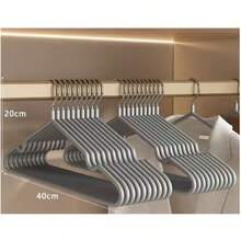 10pcs/20pcs/30pcs/100pcs Stainless Steel Plastic-Dipped Clothes Hangers, Traceless Anti-Shoulder Corner Thickened Clothes Drying Racks, Clothes Drying Racks With Shoulder Grooves, Durable And Space-Saving Clothes Hangers Suitable For Autumn Home Decoration, Bedroom Decoration, And Room Decoration.