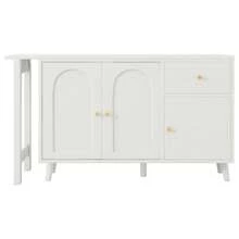 Escritorio y aparador multifuncional 2 en 1 – 360° 3 Puertas 1 Cajón – Escritorio de Computadora Elegante, Escritorio de Esquina, Mesa de Maquillaje, Escritorio de Escritura, Aparador - 1 - Ver 9