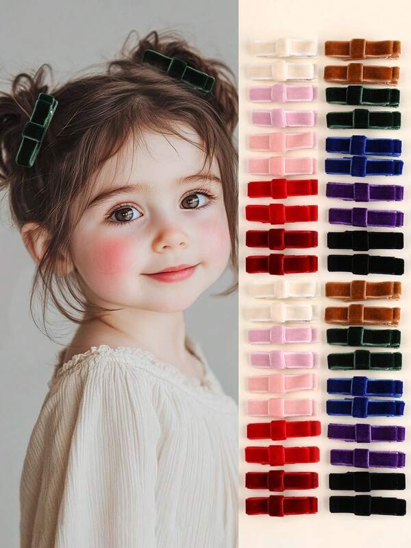 20 قطعة فيلكرو شريط شعر للبنات، دبابيس شعر جميلة بشكل فراشة، دبابيس شعر صغيرة للأطفال الرضع، مشابك شعر مبطنة بالكامل، مشابك تمساح للأطفال والرضع، إكسسوارات شعر يومية لأطفال وأطفال صغار