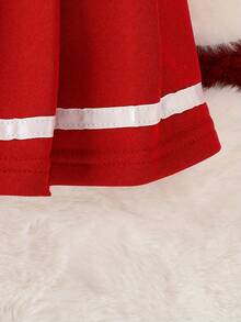 Two-Piece Girls' College Casual Letter Print Long-Sleeved Baseball Jacket Top Pleated Miniskirt Suit Spring And Autumn - 紅色 - 查看 8