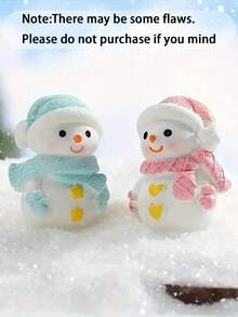 2 pièces/1 pièce Petits bonhommes de neige mignons décoratifs pour Noël, produits de décoration de table en résine, convient pour la décoration de Noël, le salon et la chambre à coucher, cadeaux de Noël, arrangement d'ambiance festive, le meilleur choix pour offrir des cadeaux