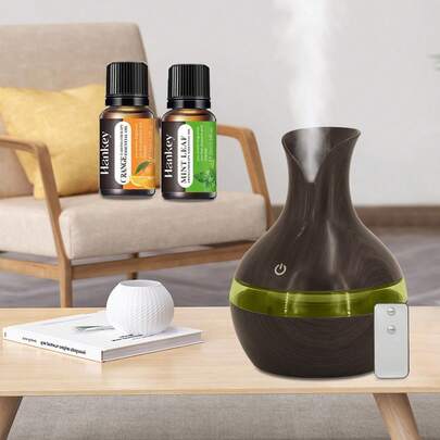 Send 2 Oils,300ml Smart Humidifier Diffuser With Remote Control, 7 Colors Night Light, Auto Shut-Off.