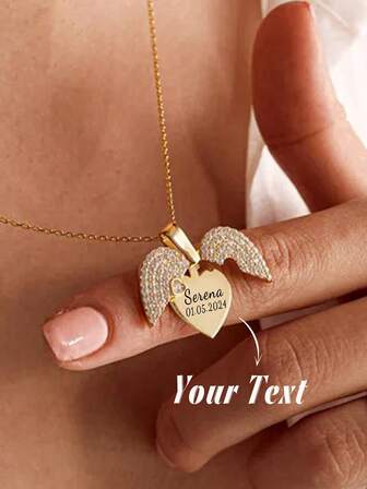 1 st personlig present, graverat hjärthalsband, anpassat namn- och datumhalsband, valfri text, present till henne, födelsedag, årsdag, mammapresent till mormor