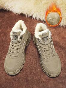 Męskie buty sportowe za kostkę, buty modne, buty robocze, buty robocze, trampki, buty podróżne, buty z okrągłym noskiem, sznurowane, z podszewką termiczną, metalowe oczka