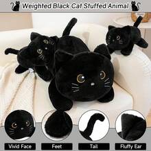 SQEQE Weighted Stuffed Animals Black Cat, Weighted Black Cat Plush, Plushies For Stress Relief, Soft Black Cat Pillow Toy For Kids Adults, & Valentines Gift 13.8 Inch, 1.7 Lbs - Mèo đen - Xem 2