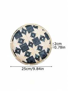 1 件竹制装饰托盘、家用干燥储物篮、家居用品、节日礼物创意家用盘子、迷你竹制品 | 适合所有季节使用 - 彩色 - 查看 15