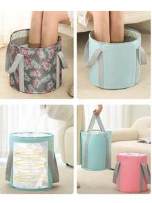 1 多功能足浴桶、足部水疗、足部护理、便携式足浴桶、适合懒人的可折叠家用足浴器、便携式足浴器、手提包设计、冬季必备品、男女通用隔热足浴袋、足浴桶、宿舍足浴桶 - 便携式足浴桶，可用于洗脸、泡脚、洗衣，旅行必备品，学生宿舍的绝佳物品。