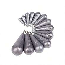Fishing Accessories, Sea Fishing & River Fishing, Water Drop Shaped Lead Sinkers, 10g To 120g Heavy Weight, Fishing Weights - Silver - View 3