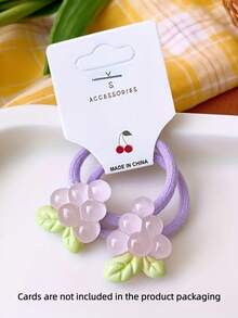 5pcs/10pcs Botanical Mini Hair Ties - Strawberry Vine & Grape Cluster Scrunchies With Carrot/Lemon/Peach Accents, Snag-Free Elastic Bands For Flyaways (Office/Daywear/Gym | Adult Hair Essentials)