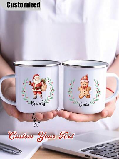 Custom Photo Personalized Gift Enamel Mug, Personalized Merry Christmas Gifts Enamel Mug, Unique Gift For Special Occasions, Personalized Photo Coffee Mug, Custom Camping Mug, Custom Christmas Gift, Personalized Anniversary Photo Mug, Perfect Gift For Family, Friends, Custom Mug