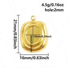 2 Stücke geometrische Cabochon Anhänger, rund/quadratisch/herzförmige 304 Edelstahl Leerrahmen, geeignet für Strass, Steine, Epoxidharz Schmuckherstellung, minimalistische High-Fashion Accessoires für Halskette, Schlüsselanhänger, Taschenkette, Ohrringe, Armband, 18K vergoldet PVD - Geometrie - Übersicht 21