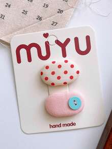 1pc Cute Versatile Small Polka Dot Bangs Clip, Oval Candy Color Side Hair Clip Accessory For Girls, Claw Clips, Hair Slide, Hair Barrettes