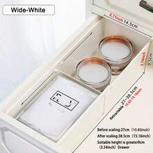 Expandable Plastic Makeup Organizer Set, Suitable For Vanity Countertop - Adjustable Length Multi-Purpose Storage Box For Cosmetics, Office Supplies And Bathroom Accessories - Drawer Organizer For Desk, Kitchen, Storage & Organization, Desktop Organizer And Display Box, Extendable Drawer Makeup Brush Holder Lipstick Compartment Organizer For Dorm