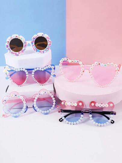 1PC Round Flower / Heart-Shaped Birthday Glasses For Teen Girls - Cute Birthday Party Accessories Happy Birthday Gifts