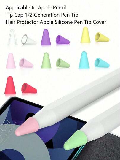 5 piezas de fundas de silicona suave y silenciosa, protector de puntas reemplazable para Apple Pencil 1 y 2, lápiz para iPad, lápiz táctil