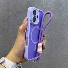 Jelly New Magnetic + Rope Compatible With Apple  14/15 Case 11 12 12 Pro 12 PM 13 13P 13 Pro Max 14 14 Pro 14 Pro Max 14 Plus 15 15 Pro 15 Plus 15 PM 16 16 Pro 16 Plus 16 Pro Max Phone Case - Màu đỏ - Xem 3