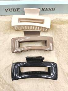 3pcs Women's Soft Anti-Fall Anti-Collision Elastic Durable Solid Color Hair Clips, Suitable For Daily Use, Home, School, Beach, Summer Vacation, Work Commute, Parties, Holidays, Birthday Gifts, Back To School Season, New Year, Valentine's Day, Mother's Day, Teacher's Day Gifts, Wedding Season, Music Festivals, Graduation Season Fall Hair Accessories Elegant Claw Clips Winter Hair Claws Fashion Hair Clutch