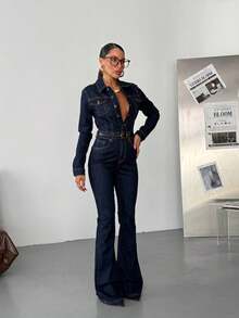 SQUALO Jeans de mujer con efecto lavado en azul, desgarrados y con efecto desgastado, estilo urbano