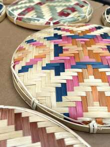 1 件竹制装饰托盘、家用干燥储物篮、家居用品、节日礼物创意家用盘子、迷你竹制品 | 适合所有季节使用 - 彩色 - 查看 10