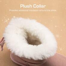 Girls' Winter Boots With Faux Fur Lining - Warm Ankle Snow Boots With Bow Details For Toddler & Little Kids - Hồng - Xem 5