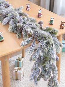 Guirlanda artificial de pinheiro com flocos de neve e agulhas, 1 unidade, 170 cm (66,92 polegadas), com flocos de neve artificiais cobrindo os galhos e pinhas simuladas. Ideal para decoração natalina, lareira, festas de fim de ano, decoração de escadas, guirlandas DIY e decoração de árvores de Natal. Decoração de inverno. Sem necessidade de manutenção. Decoração de Natal para ambientes. Presentes de Natal.