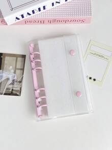 1 Stück A6 Größe tragbarer transparenter Loseblattordner, kann als transparentes Stickerbuch, Sticker-Album, Fotoaufbewahrungstasche, Fotoalbum, Haushaltsbuch, Tagebuch, Notizbuch, Bürobedarf verwendet werden