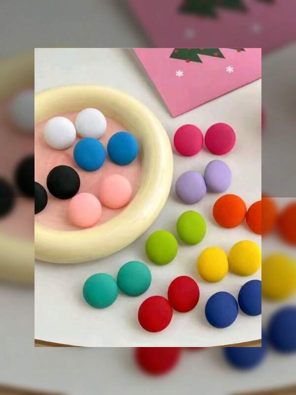 1 par de brincos redondos casuais de verão personalizados clássicos, versáteis e elegantes para mulheres