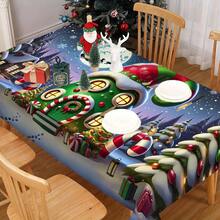 1/20pcs Christmas Tablecloth, Luxurious Green Christmas House And Colorful Christmas Tree Pattern Tablecloth, Christmas Atmosphere Decoration, Can Be Used For Coffee Table, Dining Table, Desk, Kitchen, Dining Table Decoration, Creating A Comfortable And Exquisite Joyful Atmosphere - Multicolor - View 13