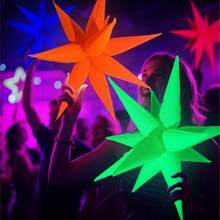 6Set 72Pcs UV Neon Glow Balloon Neon Foil Explosion Star Balloons Kit Cone Balloons Blacklight Reactive Fluorescent Balloon Glow In The Dark Party Supplies For Birthday Wedding Decoration
