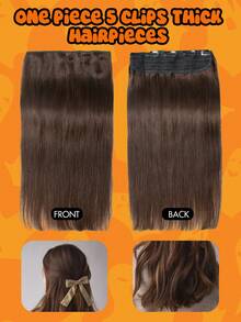 1 Peça Aplique de Cabelo Humano Remy Clipe-In 3/4 Loiro Marrom Preto 100% Cabelo Humano Brasileiro 12 Polegadas - 24 Polegadas 5 Extensões de Cabelo com Clipe Sem Costura Cabelo Natural Liso Perfeito para Extensões de Cabelo Longo, Cabelo Texturizado Natural Acessórios de Cabelo Peça de Cabelo Humano Destaques Victoria Secret Sem Necessidade de Cola